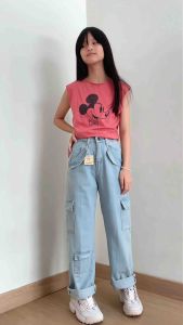 Celana Jeans Panjang Anak Perempuan Celana Cargo Anak Cewek Fahion Anak Perempuan NomenaKids 2118-19