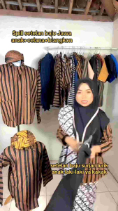 SETELAN BAJU Surjan Lurik Anak + BLANGKON Solo