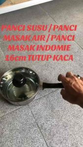 Panci Susu/Panci Sayur/Panci Kuah 16.18cm Tutup Stainles