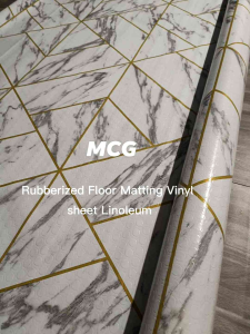 Graywood design Rubberized Linolium Renolyum Flooring Sheet start at 1yard