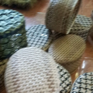 peci rotan sintetis anyaman motif baru warna coklat cod