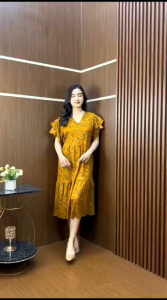 COD | NADIRA DRESS | DASTER WANITA RAYON MOTIF