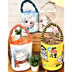 PUFFY BAG Tas Silinder Serut PILLOW BAG KARAKTER LUCU