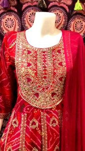 💥lndia Dress Fabric Reyon frock-Pent Dupatta Zari Work(set)ชุดเซ็ต3ชิ้น คอตตอลแบรนด์เกรดพรีเมี่ยมจากอินเดีย พร้อมส่ง