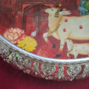 Pichawali Flower Basket With Cow And Calf Design