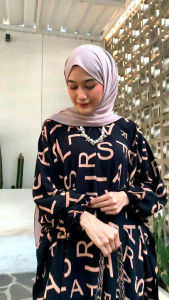 Kaftan Rayon Jumbo \"Abjad\" Ld 180 cm Muslim Wanita Nyaman Panjang