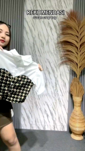 SUZAN TOP BLOUSE 2IN1 MIX MOTIF LENGAN PENDEK / ATASAN BLOUSE CROP WANITA / ATASAN WANITA / BLOUSE WANITA