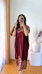 Renna Dress Jumbo Rayon Tebal Zipper Depan Busui / Dress Keseharian Daster Santai Jumbo Busui Bumil