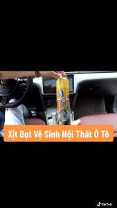 BÌNH XỊT VỆ SINH NỘI THẤT Ô TÔ 650ml - Dạng bọt tuyết lau chùi ế da oto làm sạch yên xe vô lăng tabên trong xe hơi dung dịch tẩy rửa táp lô nhựa khử mùi diệt khuẩn đánh bay vết bẩn bám lâu ngày chăm sóc car care