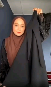 TUDUNG SARUNG KHIMAR TALI CEY CREPE IRONLESS