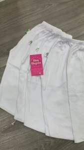 Combo 5 Quần Dài Cotton màu trắng bé trai bé gái sơ sinh chất vải Cotton 100% Bossini ống xuông - Quần dài chục cho bé sơ sinh 3-23kg