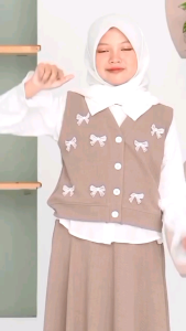 SETELAN ROK KNIT ANAK PEREMPUAN 8-12 TAHUN TERBARU 2025 SAKHIRA SET 3IN1 PAKAIAN ANAK TANGGUNG