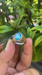 CINCIN BATU BLUE TOPAZ KATING MINIMALIS TOP QUALITY