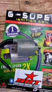 coil injeksi brt G-Super universal motor injeksi dan karbu beat deluxe genio vario 150 pcx150 nmax 150 aerox 155 suprax125 supra X vixion mxking R15 jupiterz mio mioM3 Nmax smash shogun125 tiger satria Fu 150 cb150R Cbr150r