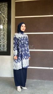 SETELAN CELANA JUMBO YASMIN ONESET LD 130 3XL XXXL BAHAN SILK MIX POLOLINEN BY ENTER SETELAN PAKAIAN JUMBO