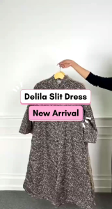 Delita Slit Dress Terbaru Motif Bunga Keren Terlaris