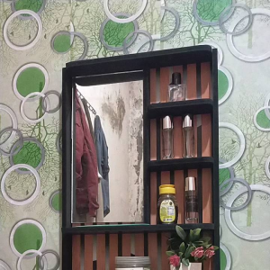 rak kosmetik gantung  jumbo ukuran 40 x 60 tatakan variatif cermin besar