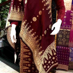 EXCLUSIVE SONGKET CANTIK MANIS GEBENG MAROON/ SONGKET PALEMBANG ASLI