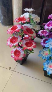 Bunga Artifisial Hiasan Meja Tinggi 35cm & Fullset 10 Kuntum