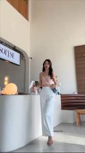 🎉 ผ้าไอด้า ริ้ว ผ้าไอทอลายเส้น รูปแบบดี เนื้อผ้าเป็น ทรงสวย งานซิปหลัง ขากระบอกใหญ่ กระเป๋าข้าง ราคาสวยแบบ