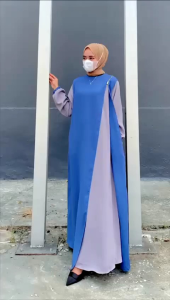 Bajuku: Desain Tren Pakaian Wanita Abaya Maxi Dress Polos Kombinasi Hawa Turki Umroh Dubai Pesta Mewah