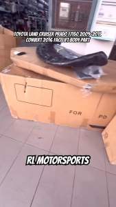 Toyota Land Cruiser PRADO 2010-2017 convert 2018 FJ150 facelift bodykit body kit front rear bumper grill grille head tail fog light lamp bonnet hood FJ hood fender garnish cover skirt lip