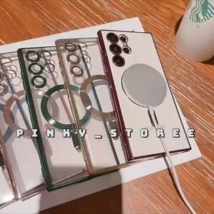 CASE ELECTROPLATING METALIC MAGSAFE SAMSUNG S22 S23 PLUS ULTRA LENS GUARD PROTECTOR FULL COVER