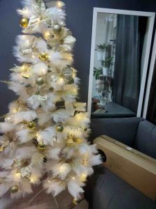 Christmas Tree 4-8FT Green White 2 Colors Pendant Ornaments Holiday Home Decor