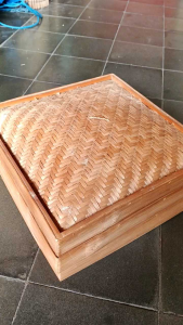 Klakat bambu - kukusan bambu kotak - klakat bambu susun 2 besar - kukusan dimsum - kotak kukusan