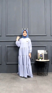 Gamis Anak Perempuan Tanggung Syari Bahan Crinkle Premium Usia 3-12 Tahun