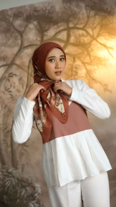 ASTHER SCARF  ✔️ COD ✔️ TERBARU HIJAB SEGI EMPAT MOTIF BUNGA BY NADHEERA LUXURY