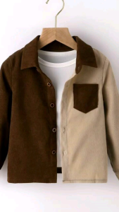 KEMEJA ANAK KOMBINASI BAHAN CODOROY KOREAN STYLE