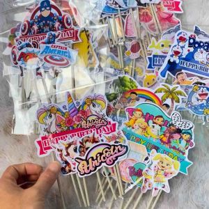 Toper Karakter Cake Topper Murah Hiasan Kue Ulang Tahun Full Stick