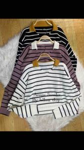 Areum Knit: Sweater Crop Rajut Korea Motif Blaster & Atasan Wanita Kerah Polo