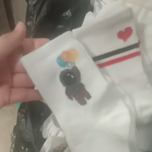 พร้อมส่ง🇹🇭 ถุงเท้าพิมพ์ลายหมี สีรุ้ง สไตล์เกาหลี