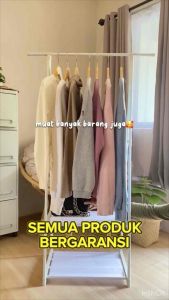 Gantungan Baju Stand Hanger Baju Segitiga 160cm Triangle Roda Rak Serbaguna GSF 2706