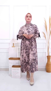 Aurora Midi Dress Pita Rayon Premium Gamis Daily Wanita Terbaru