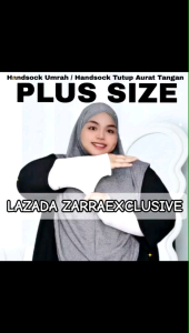 [88KG - 120KG] Handsock Umrah Plus Size Muslimah Tutup Aurat Tangan Cotton Lembut Plus Size /Handsock Jari Size Besar