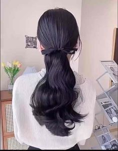 Pony tail Curl Tie Claw synthetic hair extension curl ponytail hair piece wig