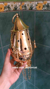 Wiruk Kuningan Ukup Tinggi 27cm Wiruk Rantai Bokor antik Turibulum pedupaan abu Hosti misa gereja Holder Tempat Dupa Brass aromaterapi sibori olibanum
