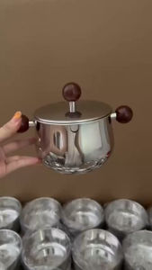 หม้อมินิใส่น้ำมันแบบด้ามจับไม้แท้หนาสแตนเลส304ญี่ปุ่น