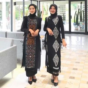 OUTER TENUN wanita motif toraja basic - baju tenun outer long troso jepara