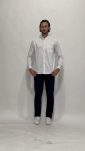 Vanfive Kemeja Pria Shanghai Polos Twill Soft Panjang Putih C0309