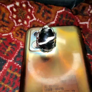 akik kelor motif kendit tembus senter kristal