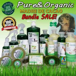 Pure & Organic Madre De Cacao Anti Mange/Anti Tick & Flea Bundles for Cats & Dogs - Natural Ingredients for Pet Health