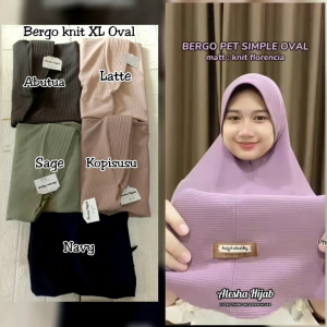 Hijab knit pet antem oval XL Alesha/bergo knit pet