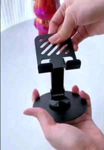 Metal phone holder 360-degree rotating and folding desktop stand multi-functional desktop height-adjustable portable folding phone holder