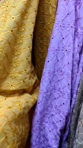 PROMO!! Kain Katun Bordir Premium Motif bunga Rapat/Bahan Kain Katun Bordir Motif bunga Rapat Premiu