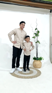 KEMEJA KOKO COUPLE AYAH ANAK (satuan) POLOS WARNA KREM / NUD3 LENGAN PANJANG DAN PENDEK FULLKATUN