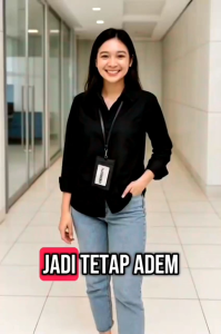 Haven Fitted Shirt - Kemeja Kerja Wanita Slim Effect Lengan Panjang Casual/Kerja - Atasan Wanita